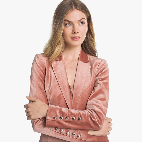 rose velvet blazer